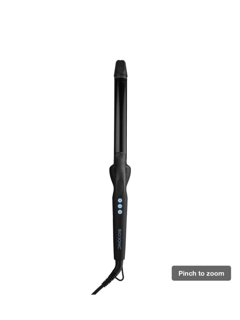 Bio Ionic Black 1" Curling Wand - Lightweight Ceramic Styling Iron